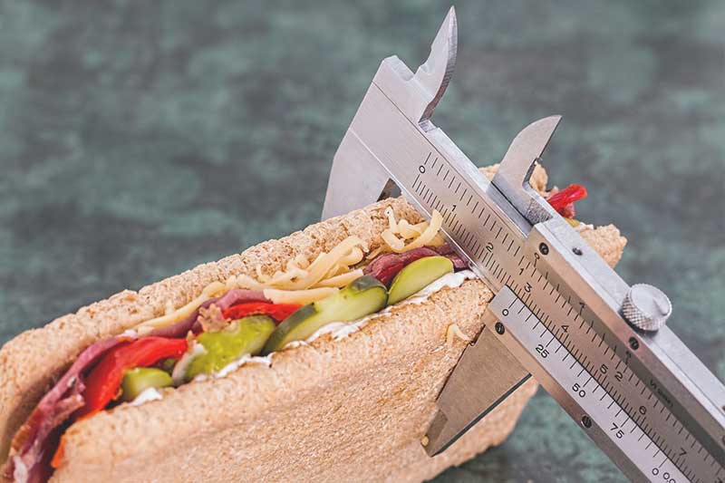 sandwich with fat calipers for skinny IV infusion